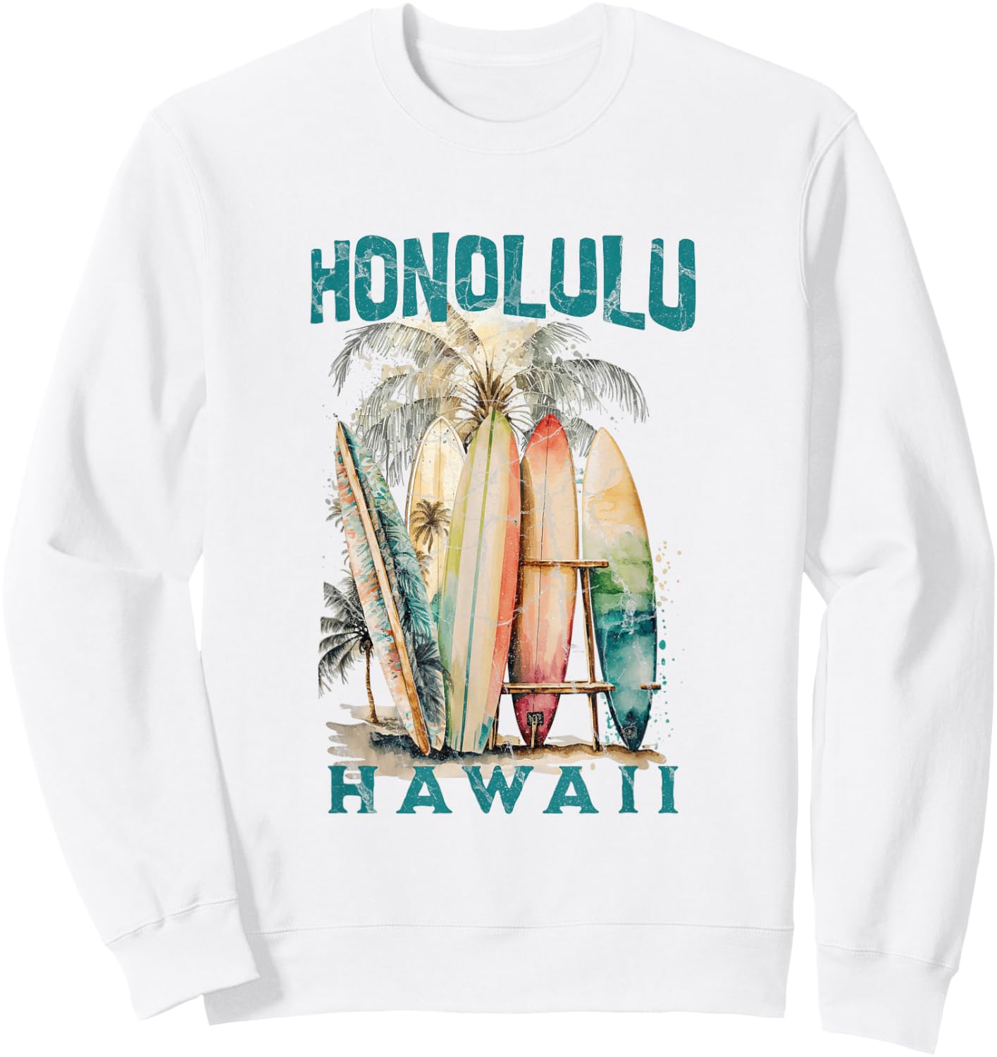 Honolulu Hawaii Sweatshirt - Sweatshirt | White