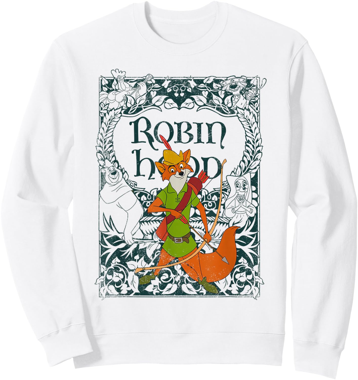 Disney Robin Hood Retro Vintage Distressed Small Sweatshirt - Sweatshirt | White