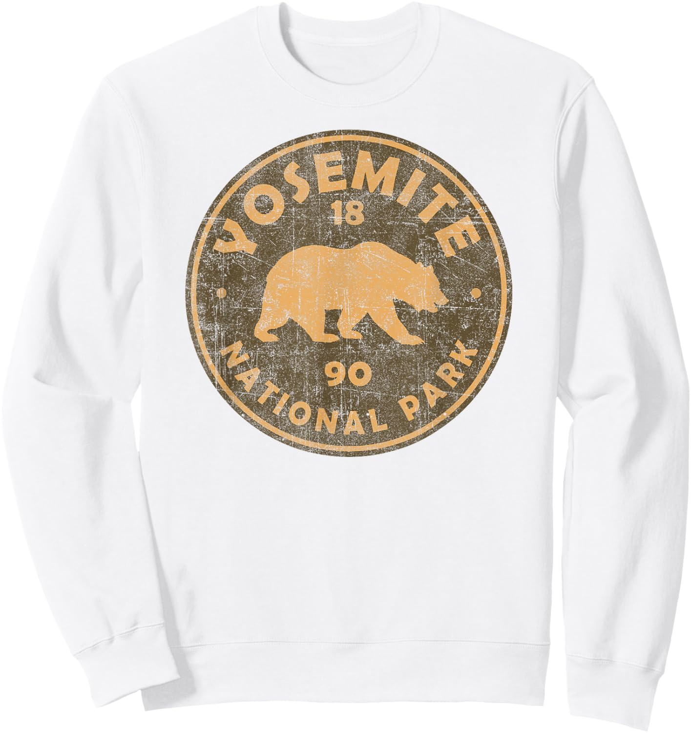 Retro Yosemite California Established 1890 National Park Sweatshirt - Sweatshirt | White