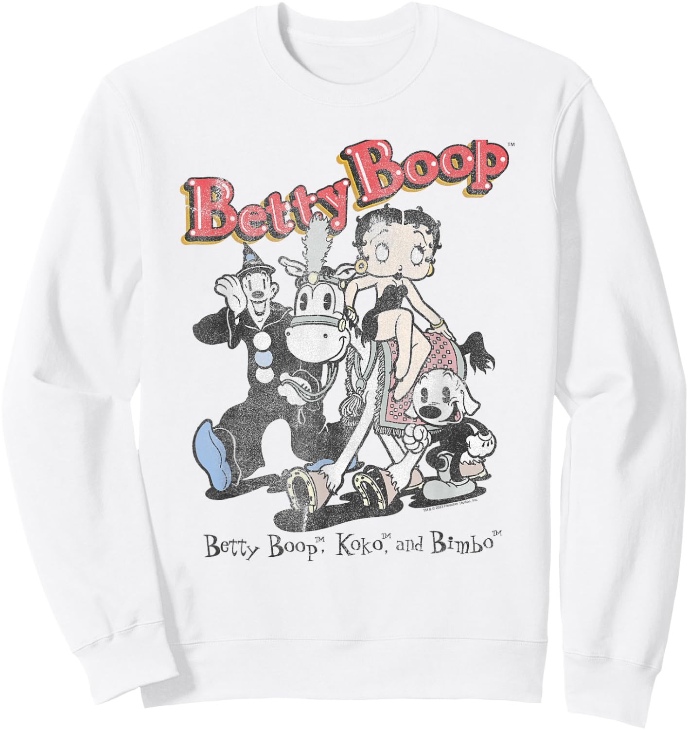 Betty Boop Vintage Betty & Friends Cute Cartoon Sweatshirt - Sweatshirt | White