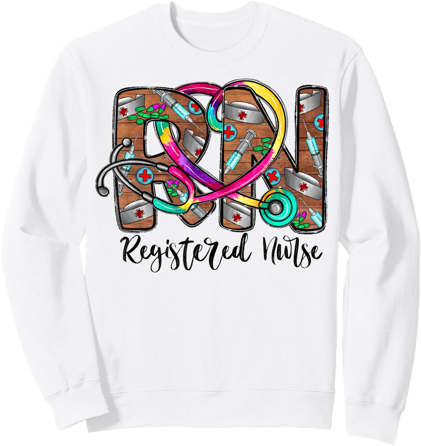 Registered Nurse Life for Rn Nurse Tie Dye Nurse's Week Sweatshirt - Sweatshirt | White