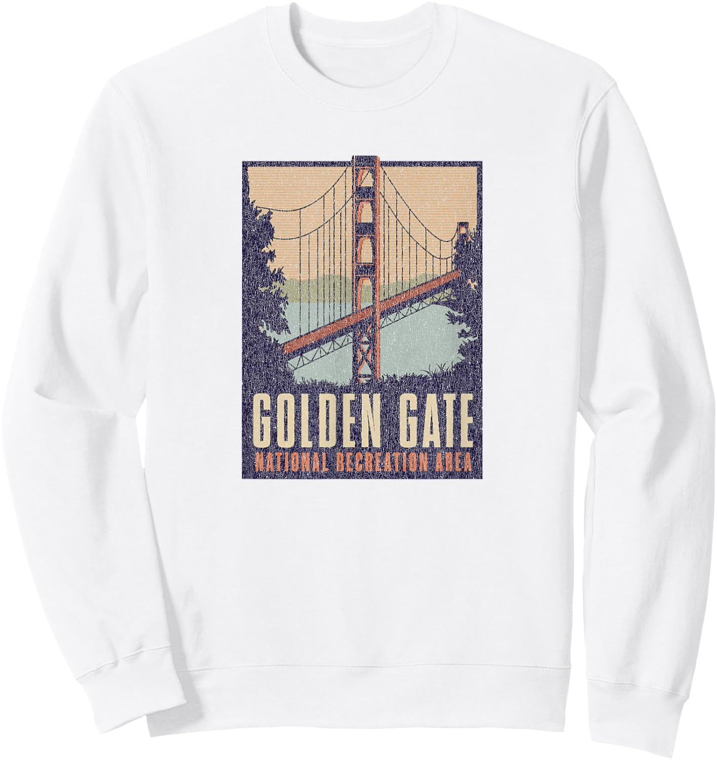 Golden Gate National Recreation Area Bridge Vintage Sweatshirt - Sweatshirt | White