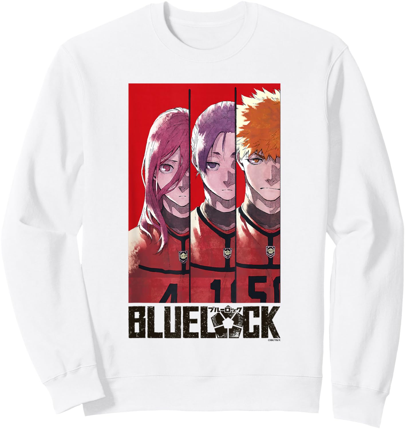 Blue Lock Chigiri Hyoma REO and Kunigami Split Epic Poster Sweatshirt - Sweatshirt | White