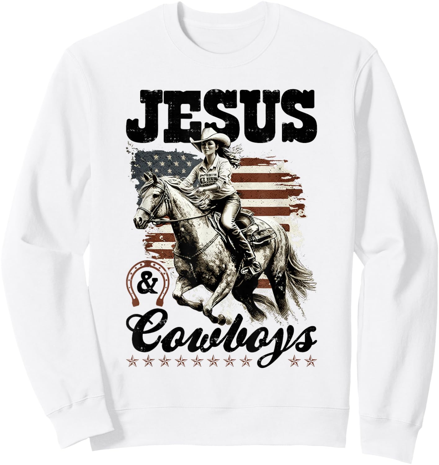 Country Jesus and Cowboys, Christian Cowgirl Sweatshirt - Sweatshirt | White