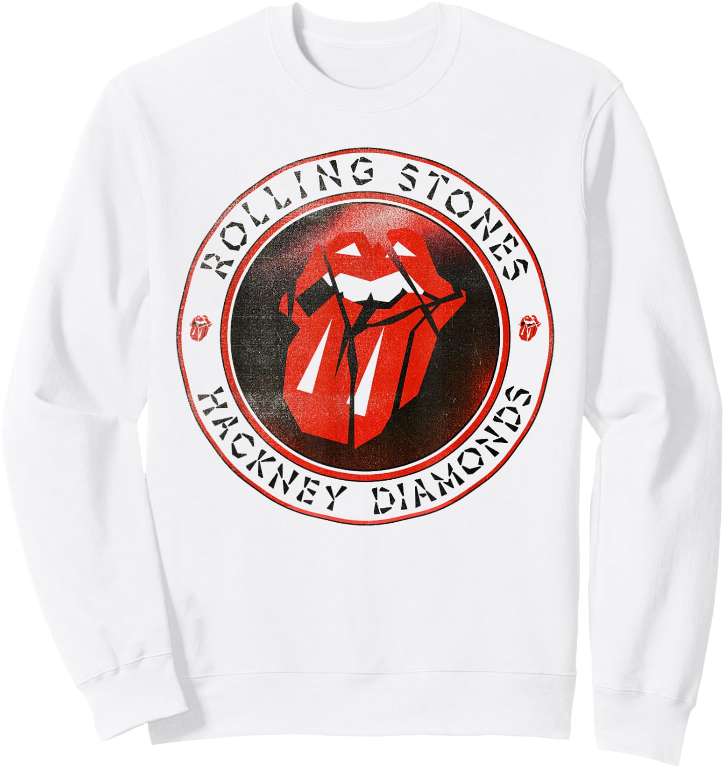 Official The Rolling Stones HD Circle Logo Sweatshirt - Sweatshirt | White