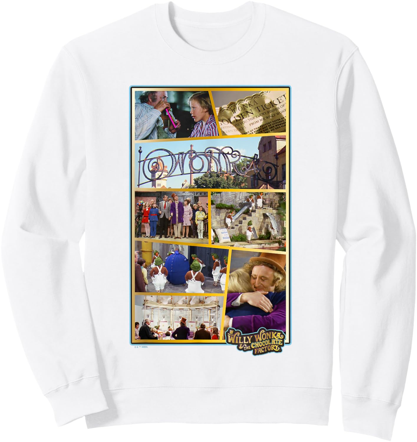 Willy Wonka & The Chocolate Factory Scenes Collage Sweatshirt - Sweatshirt | White