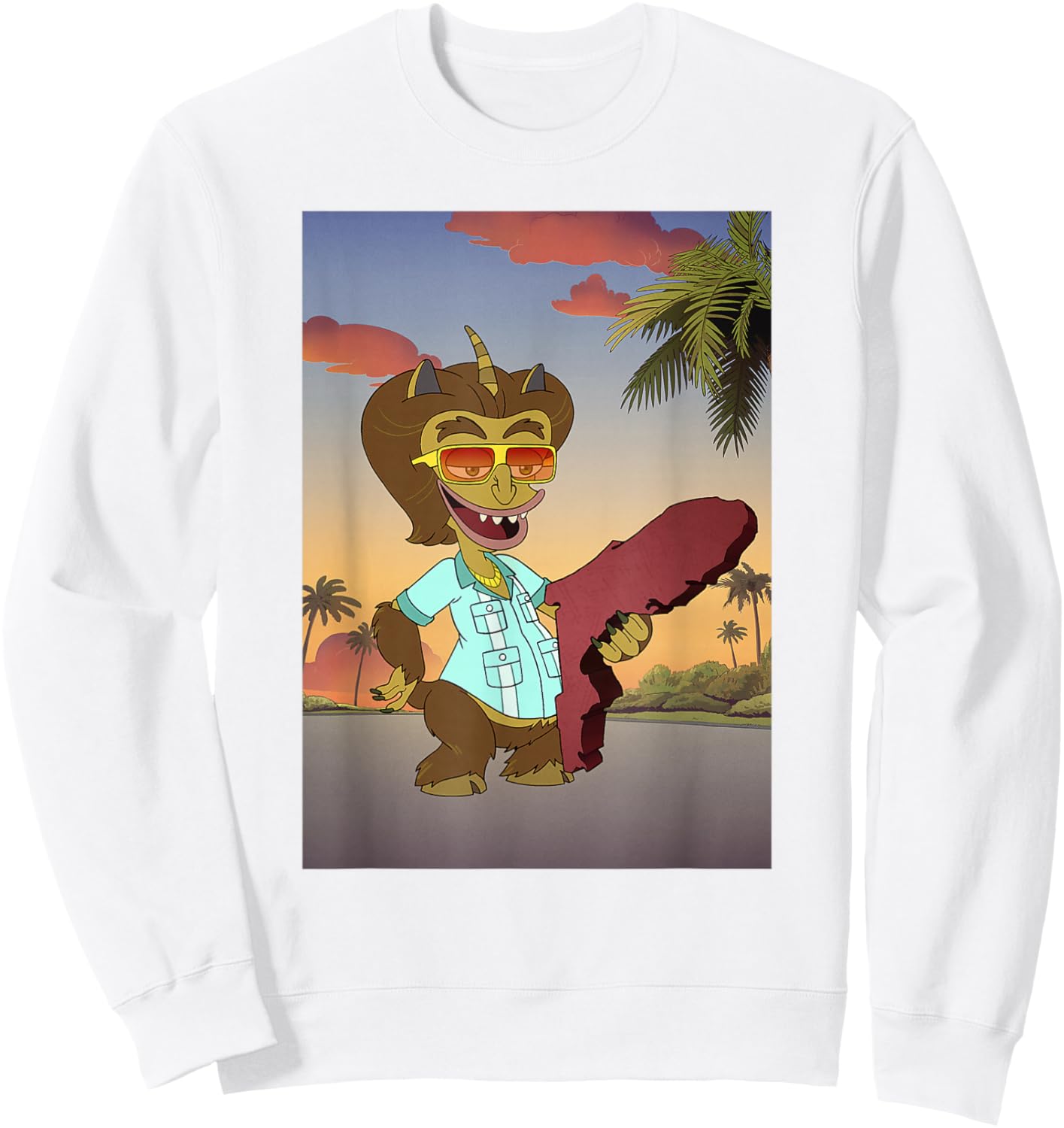 Big Mouth Maury The Hormones Monster State Of Florida Sweatshirt - Sweatshirt | White