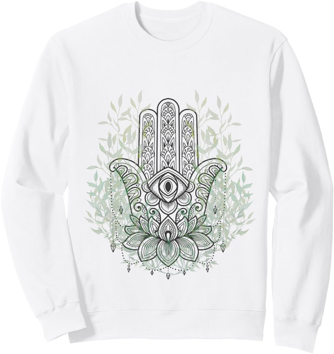 Hand of Fatima/ Hamsa /S-XXXL / Yoga/ Meditation Sweatshirt - Sweatshirt | White