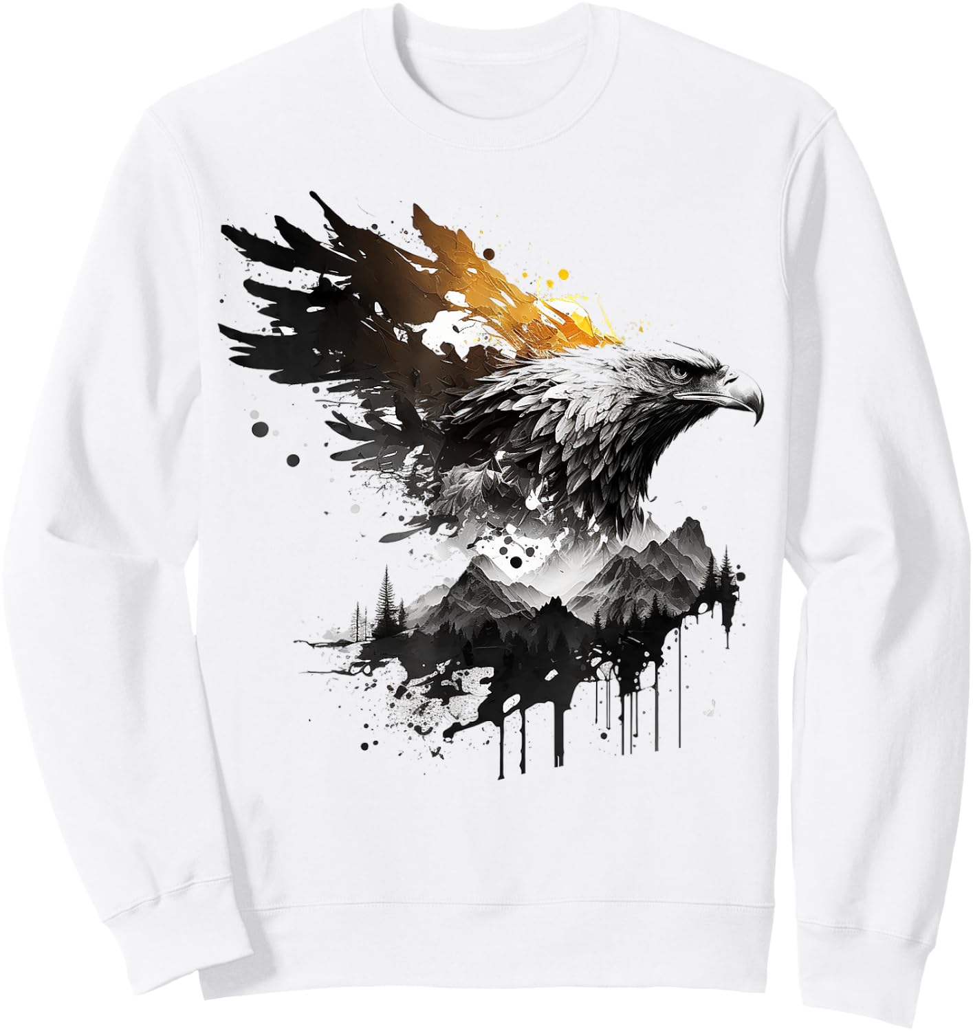Art eagle bird motif animal Sweatshirt - Sweatshirt | White