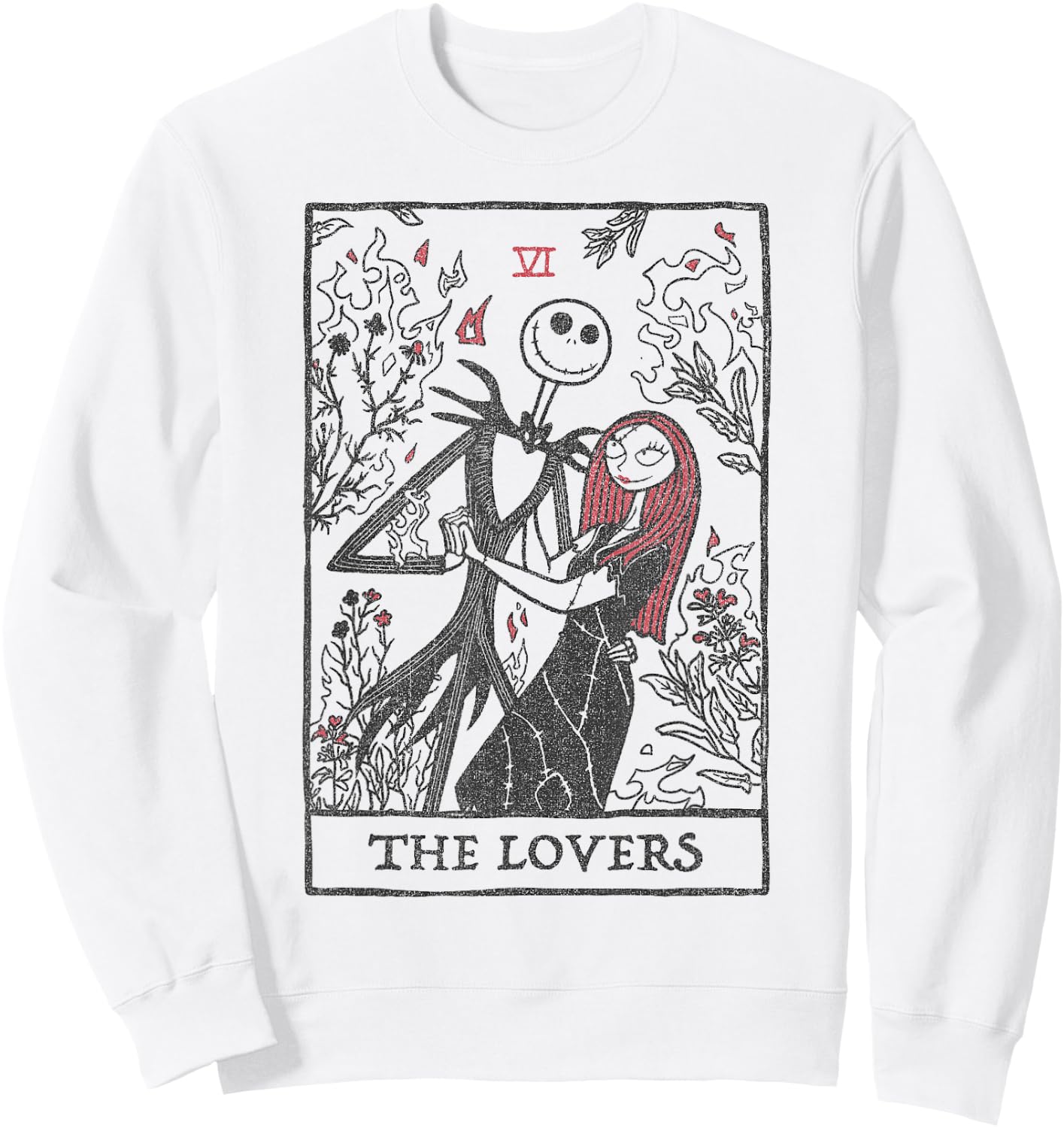 Disney The Nightmare Before Christmas Jack and Sally Tarot Sweatshirt - Sweatshirt | White