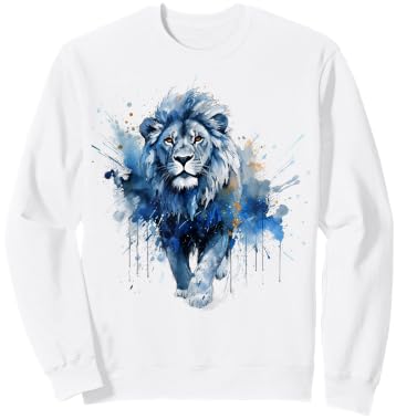 Lion Artwork - Zoo Animal Lion Sweatshirt - Sweatshirt | White