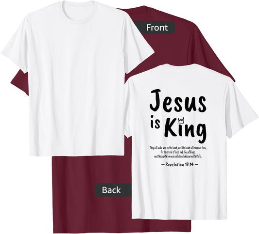 Christian Faith Revelation 17:14 Jesus Is King Christianity T-Shirt - T-Shirt | Maroon