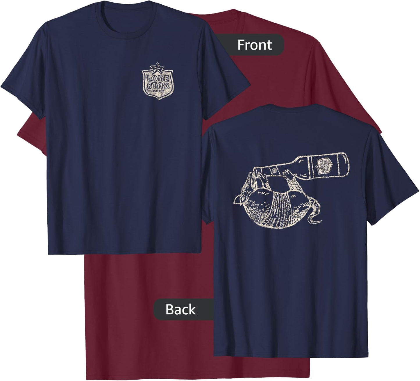 Texas Lone Star Beer Armadillo T-Shirt - T-Shirt | Maroon