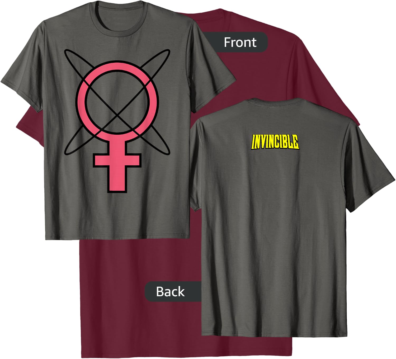 Invincible Animated - Atom Eve Symbol T-Shirt - T-Shirt | Maroon