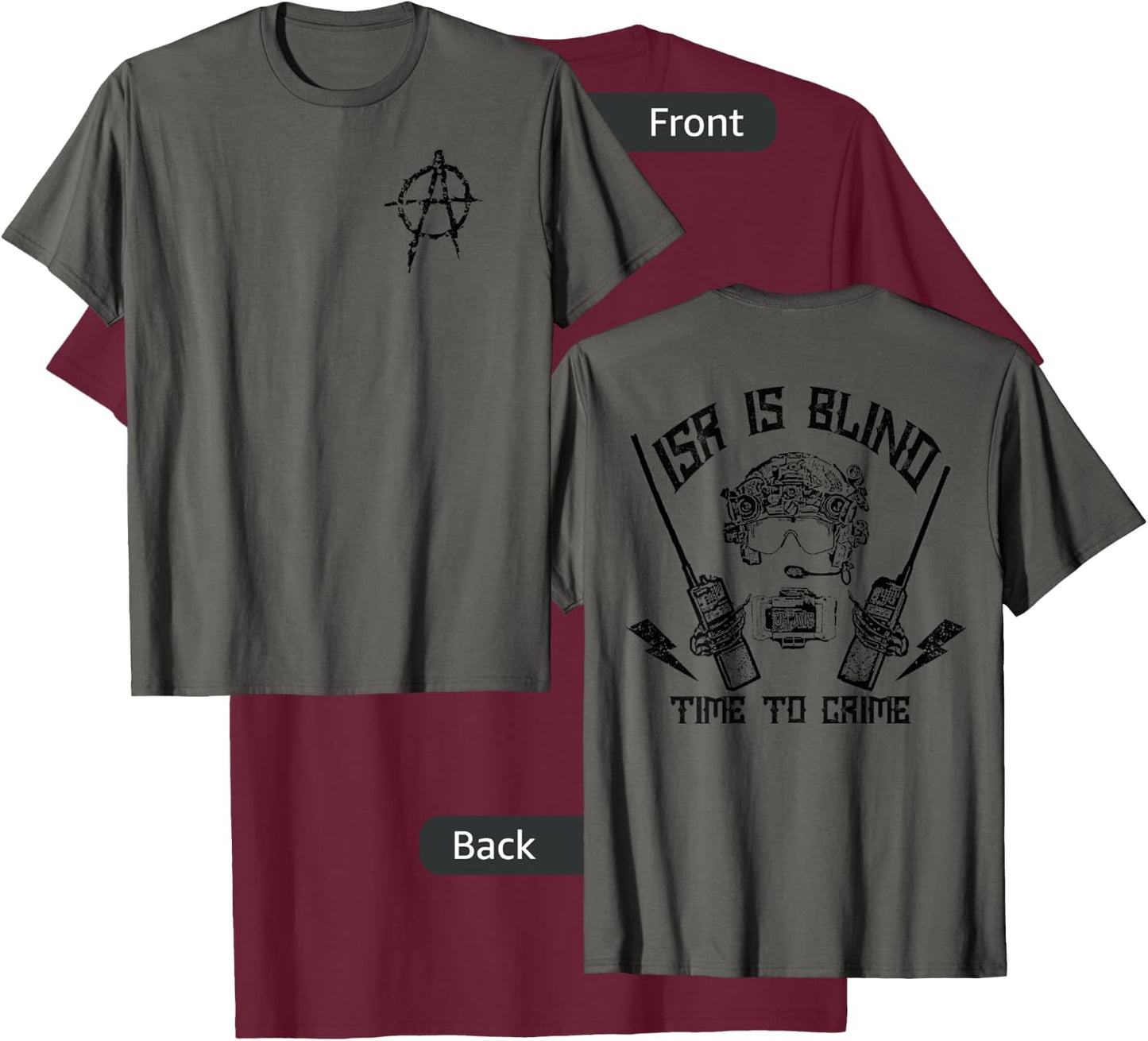 The Chosen Few JTAC , Men's -Adults Grey Cotton Blend Classic Fit Short Sleeve , Small T-Shirt - T-Shirt | Maroon