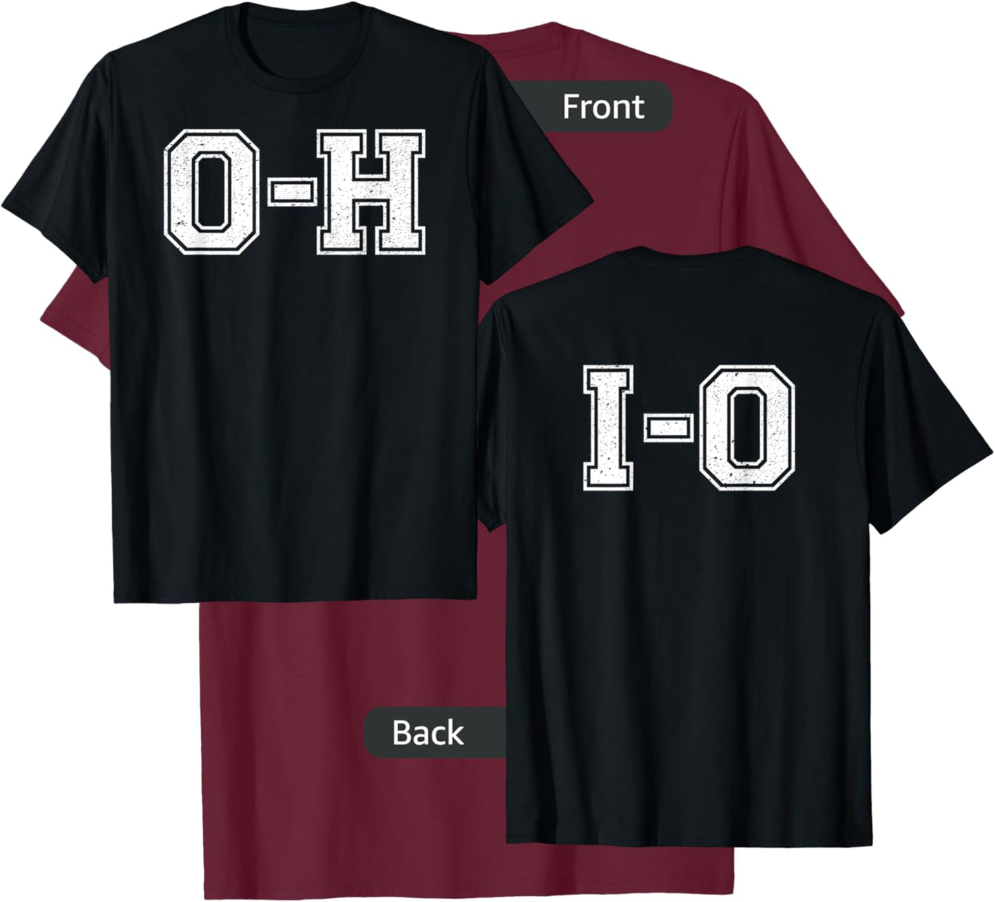 Vintage OH IO Double-sided T-Shirt - T-Shirt | Maroon