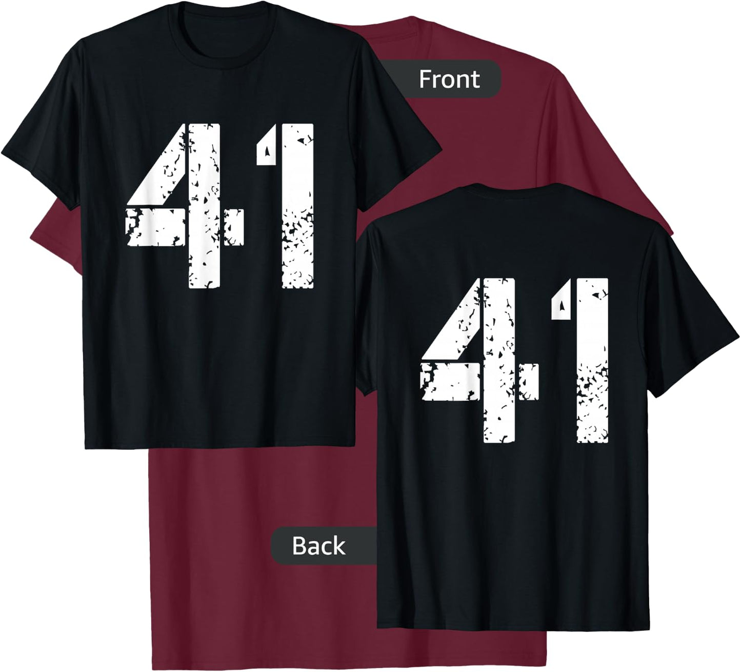 Number 41 Front + Back Varsity Team - 41th Birthday T-Shirt - T-Shirt | Maroon