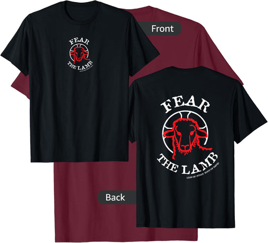FirefromHeaven Fear the LAMB OF GOD KING Jesus Christ Christian Revelation T-Shirt - T-Shirt | Maroon