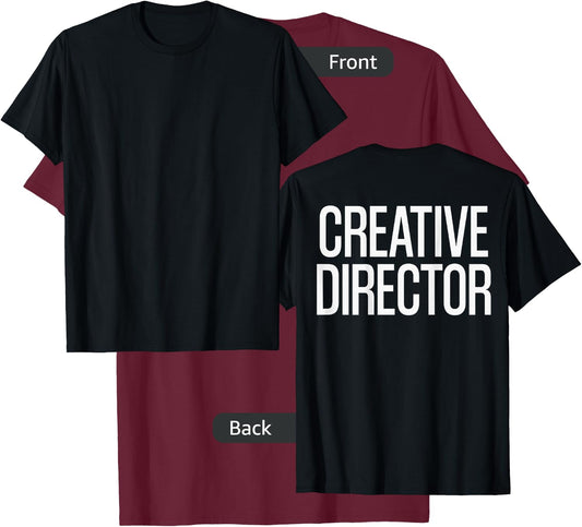 Bold Creative Director Text PRINT ON BACK | Film Crew T-Shirt - T-Shirt | Maroon