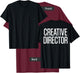 Bold Creative Director Text PRINT ON BACK | Film Crew T-Shirt - T-Shirt | Maroon