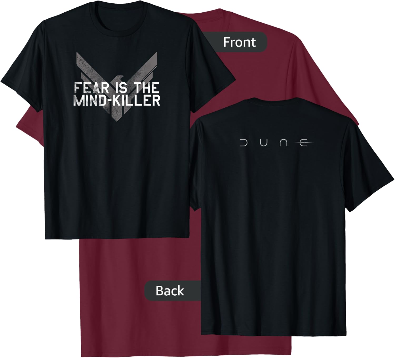 Dune (2021) - Fear is The Mind-Killer - Atreides T-Shirt - T-Shirt | Maroon