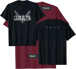 Dune (2021) - Fear is The Mind-Killer - Atreides T-Shirt - T-Shirt | Maroon