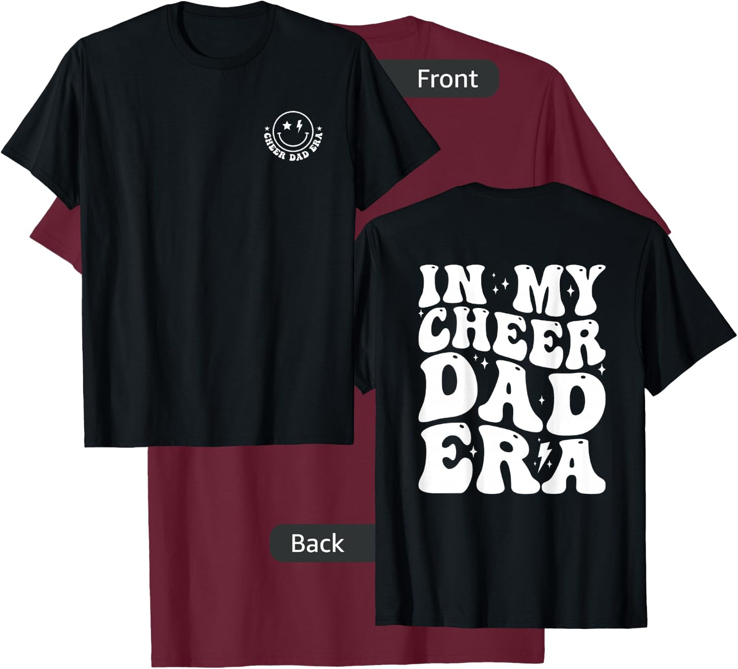 in My Cheer Dad Era Groovy (2 Sides) T-Shirt - T-Shirt | Maroon