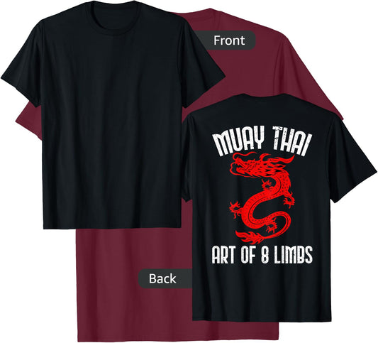 Muay Thai Art Of 8 Limbs Back Printed Shirts T-Shirt - T-Shirt | Maroon