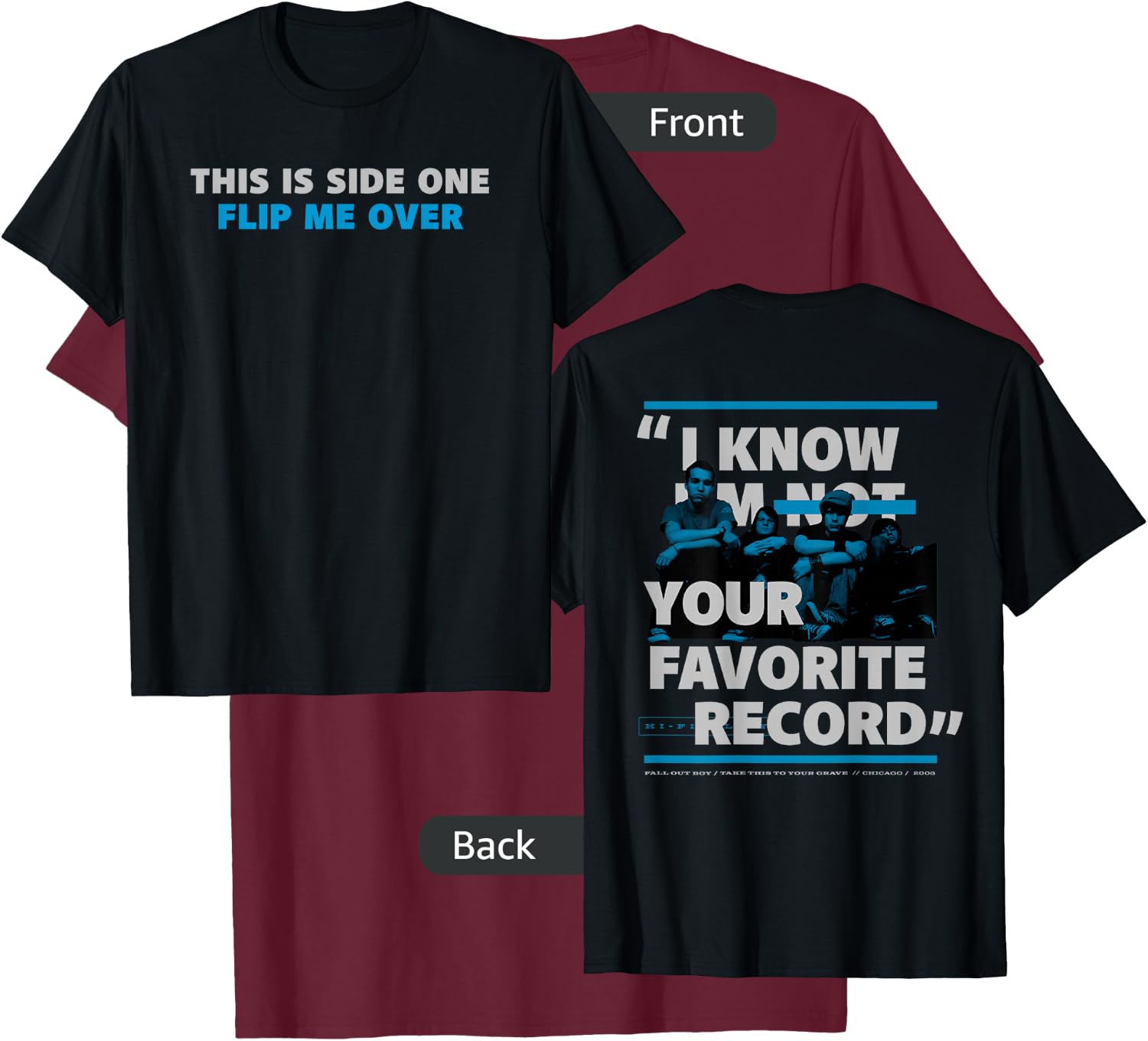 Fall Out Boy - Your Favorite Record T-Shirt - T-Shirt | Maroon