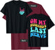 On My Husband's Last Nerve on Back Women Groovy T-Shirt - T-Shirt | Maroon