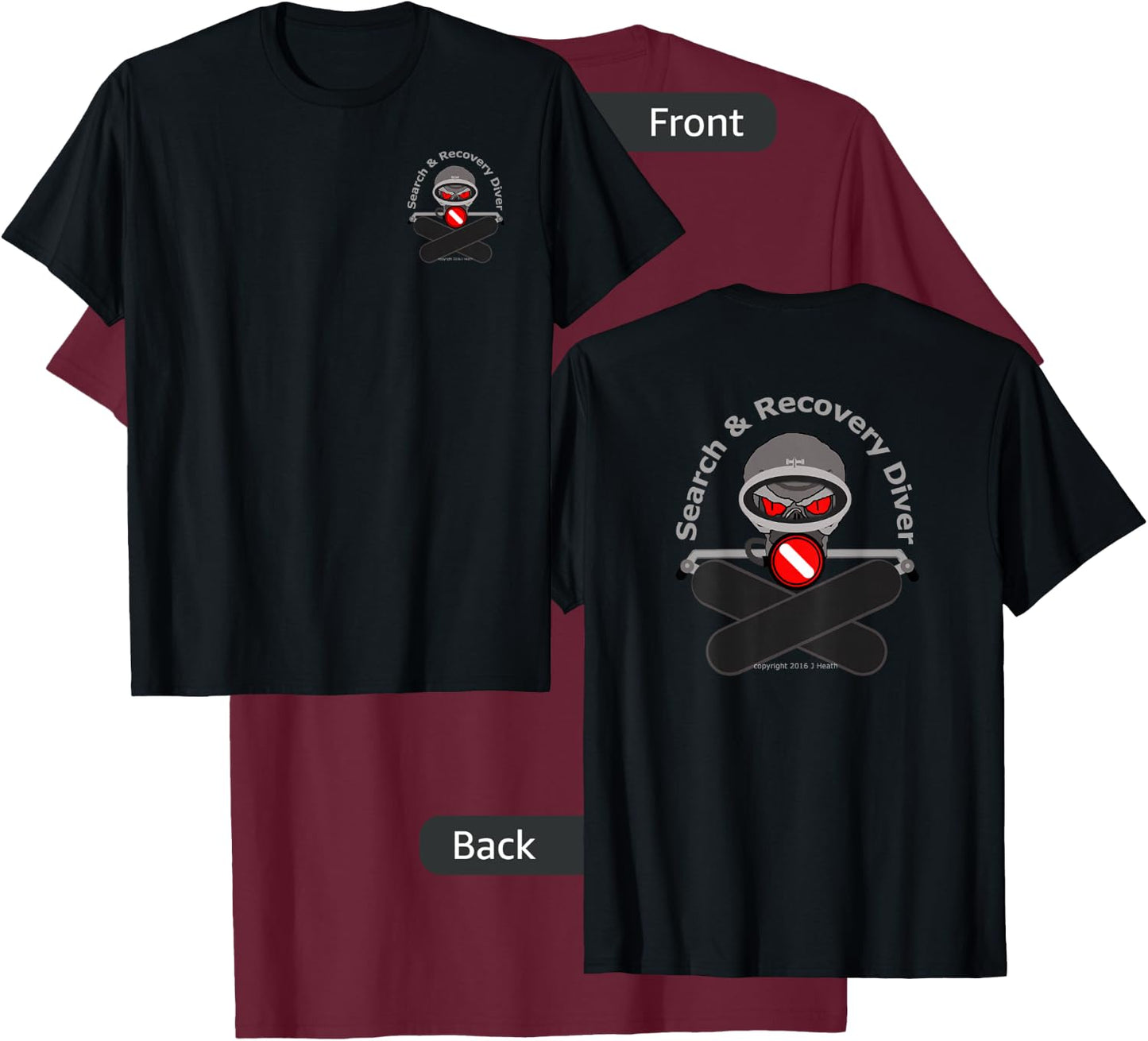 Search and Recovery Diver T-Shirt - T-Shirt | Maroon