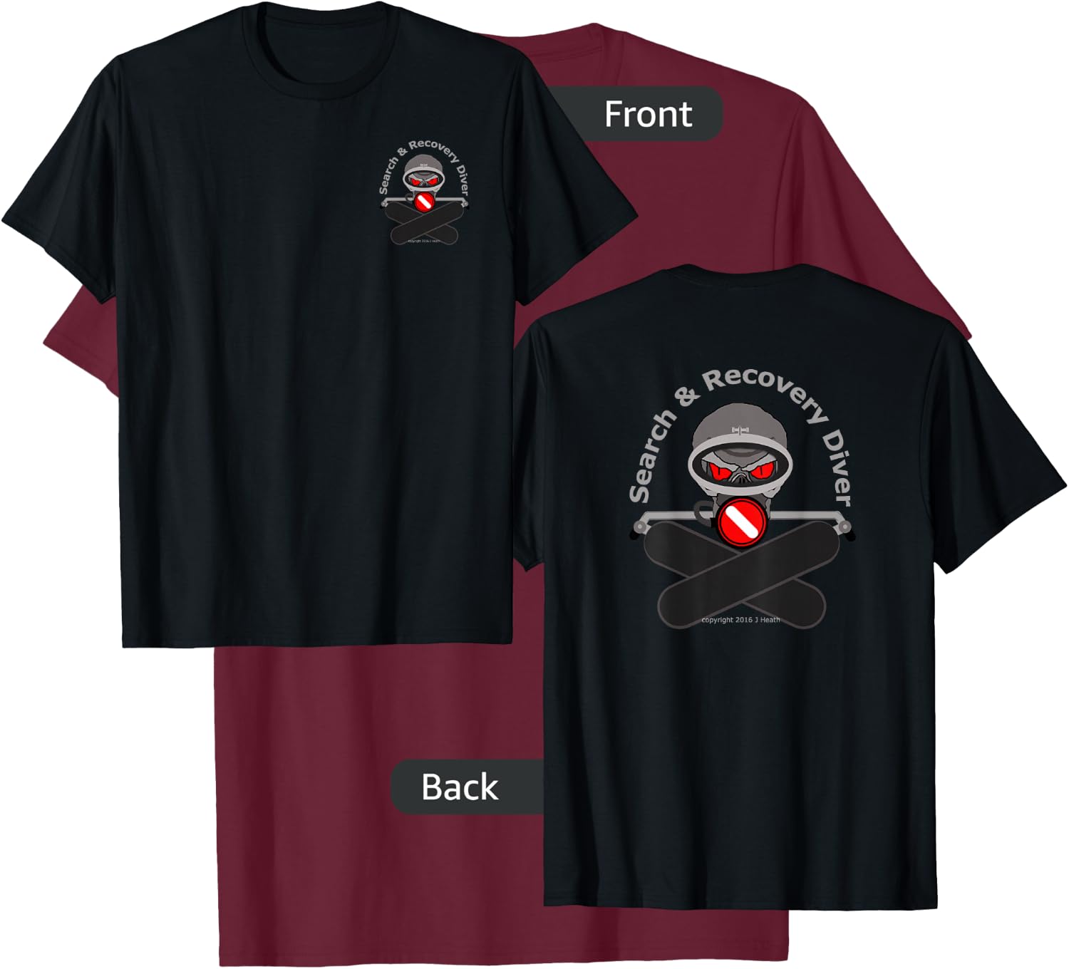 Search and Recovery Diver T-Shirt - T-Shirt | Maroon