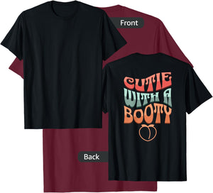 Cutie With A Booty, Gym Pump Cover, Oversized Workout, Peach T-Shirt - T-Shirt | Maroon