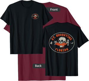 St. Augustine Florida FL Vintage Surf Beach Front & Back T-Shirt - T-Shirt | Maroon