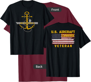 Aircraft Carrier USS Ranger CVA-61 Veteran Father Front&Back T-Shirt - T-Shirt | Maroon