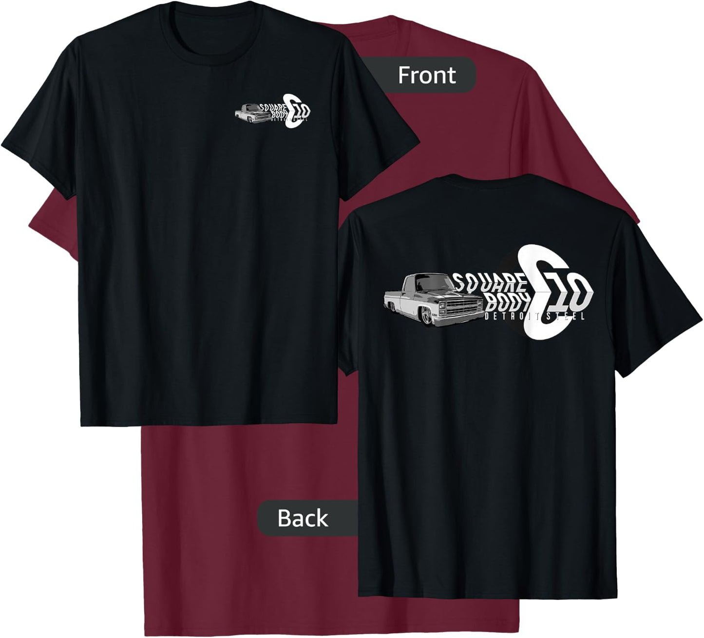 Squarebody Classic Square body C10 Detroit Steel T-Shirt - T-Shirt | Maroon