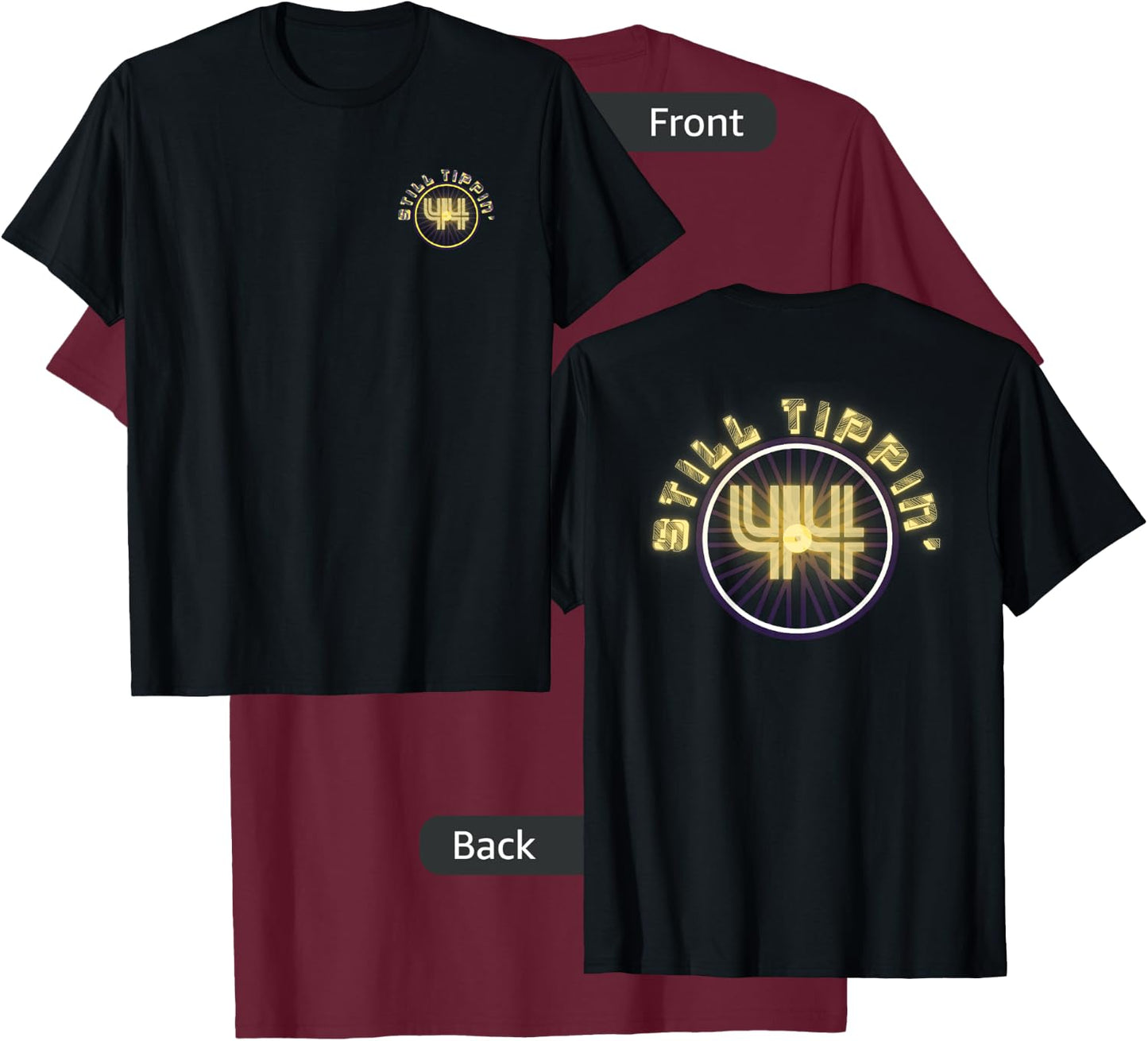 Still Tippin - 44's - Chrome Gold Plated Rims T-Shirt - T-Shirt | Maroon