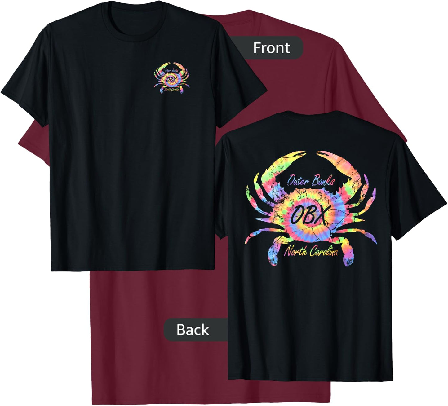 Outer Banks North Carolina Crab OBX Beach Nature Lover Gifts Women Kids T-Shirt - T-Shirt | Maroon