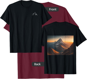 Everest Mountain Design with Back Print T-Shirt - T-Shirt | Maroon