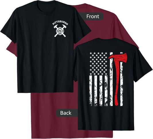 City Of Pittsburgh Fire Department Pennsylvania Firefighter T-Shirt - T-Shirt | Maroon