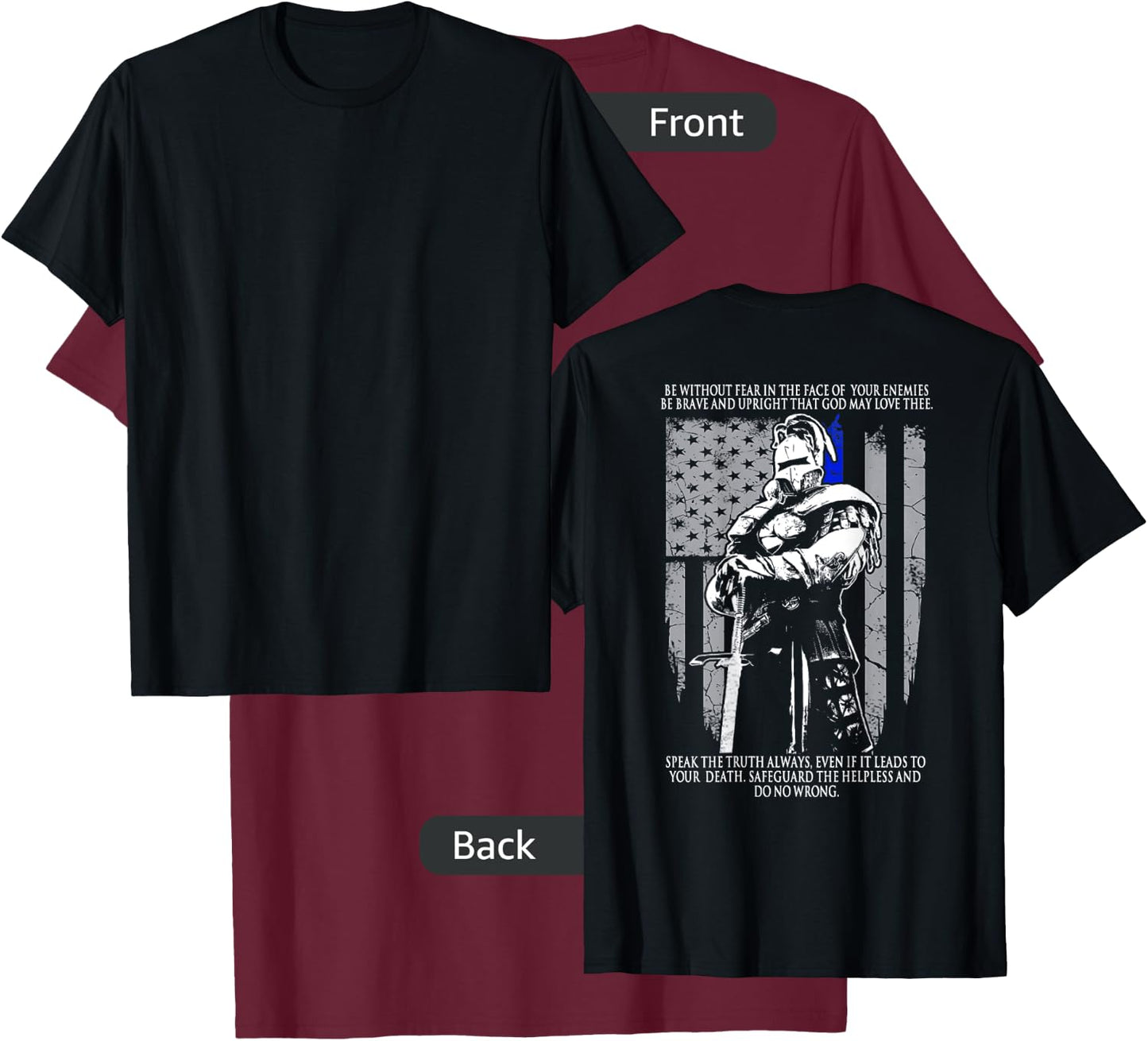 Be Without Fear In The Face Of Your Enemies Crusader T-Shirt - T-Shirt | Maroon