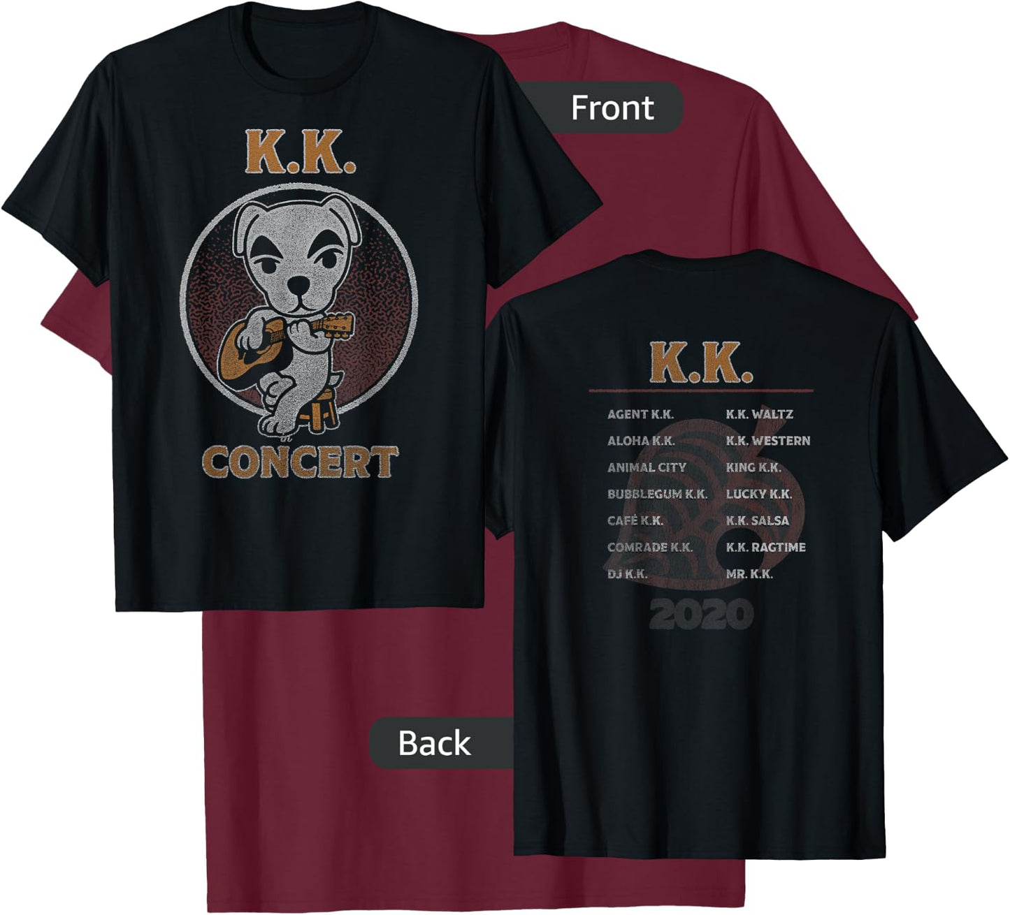 Animal Crossing: New Horizons K.K. Slider In Concert Vintage T-Shirt - T-Shirt | Maroon