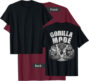Gorilla Mode Gym Ape Fitness Coach Swole Monkey ON BACKSIDE T-Shirt - T-Shirt | Maroon