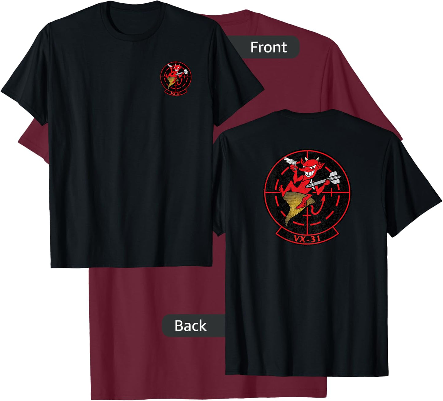 Air Test And Evaluation Squadron VX-31 DUST DEVILS T-Shirt - T-Shirt | Maroon