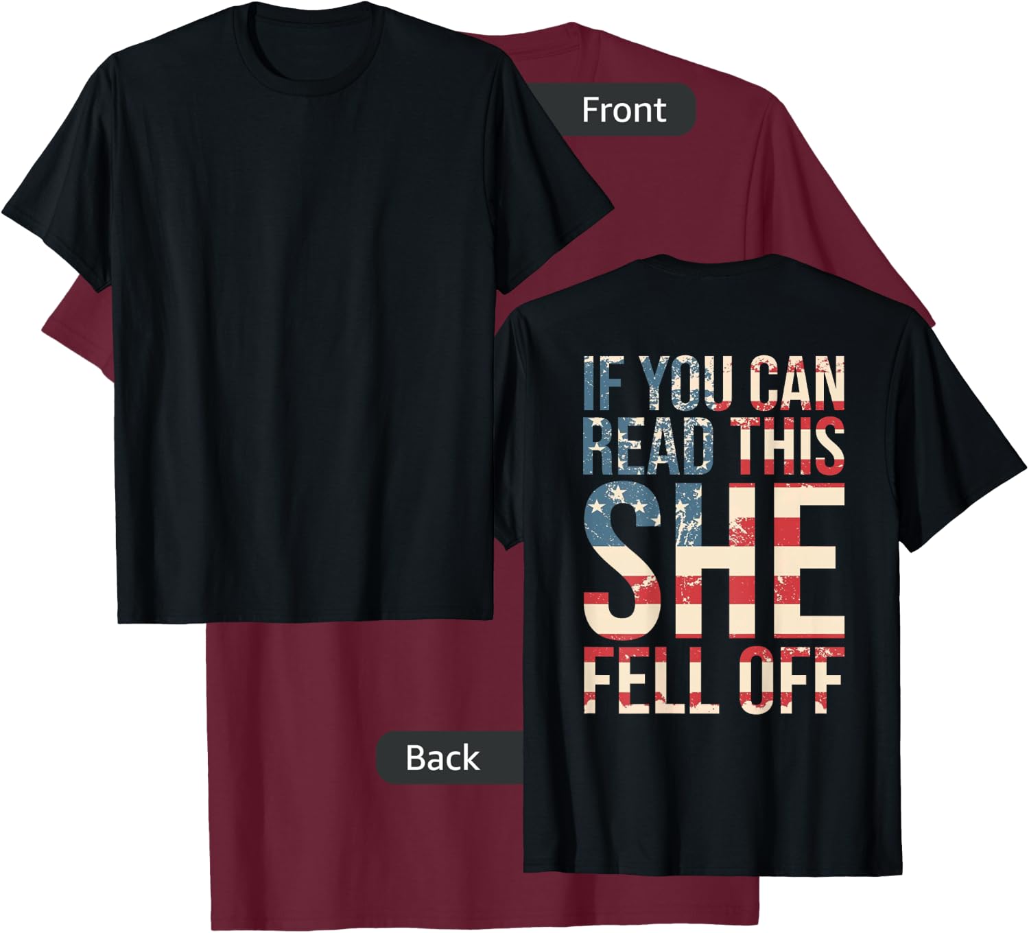 Funny If You Can Read This She Fell Off Biker Motorcycle T-Shirt - T-Shirt | Maroon