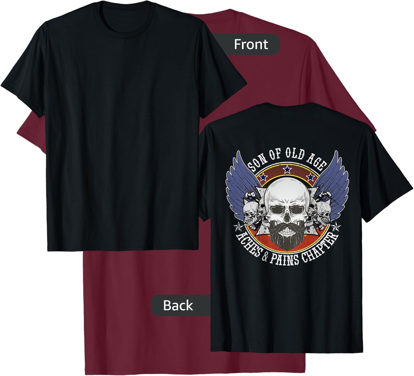 Sons Of Old Age Aches And Pains Chapter Funny biker T-Shirt - T-Shirt | Maroon
