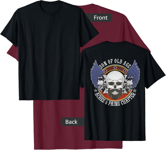 Sons Of Old Age Aches And Pains Chapter Funny biker T-Shirt - T-Shirt | Maroon