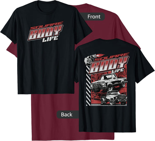 Vintage American Square Body Truck 4x4 Mud Trucks T-Shirt - T-Shirt | Maroon
