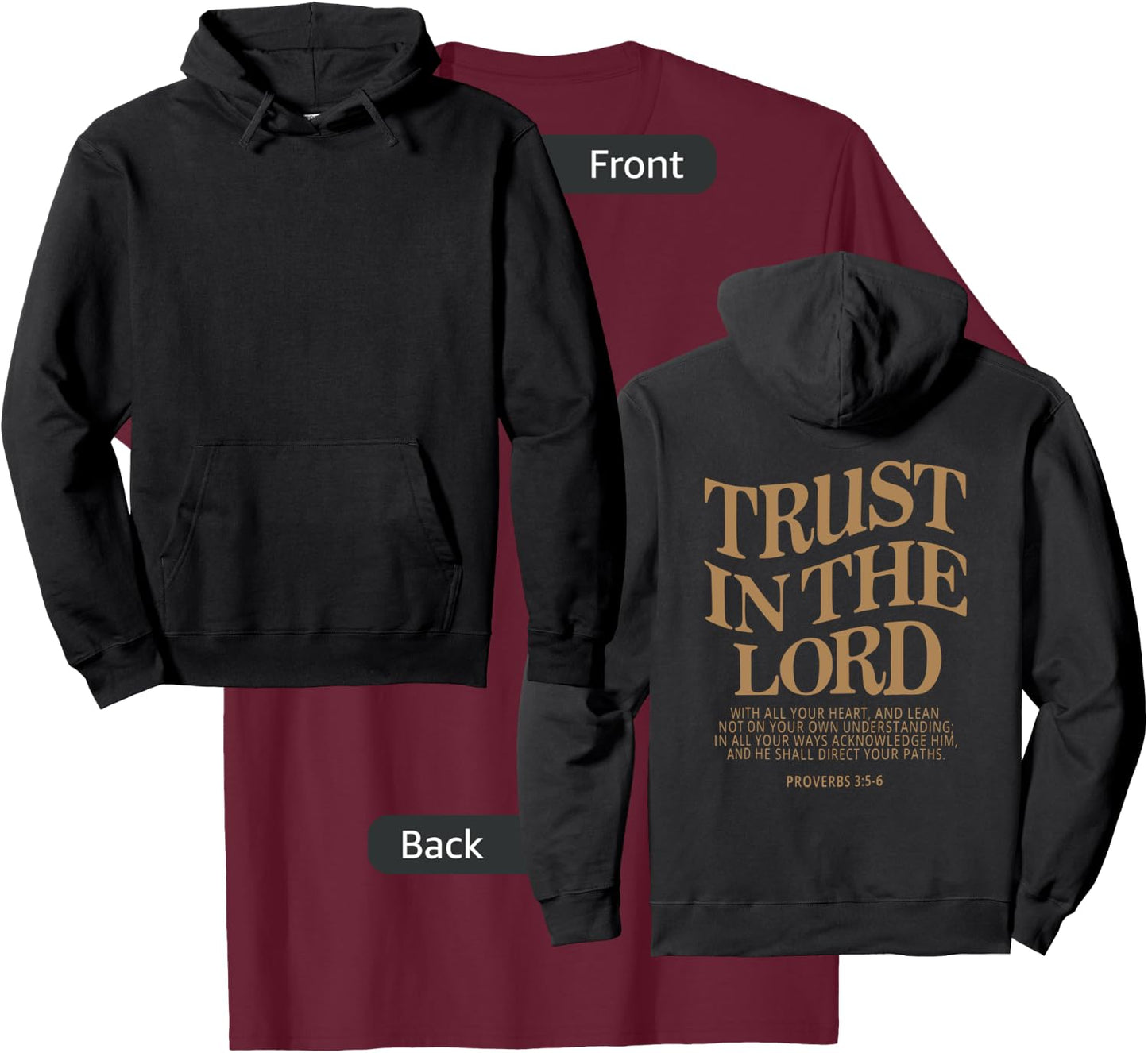 Trust In The Lord, Christian Religious Faith Jesus T-Shirt - T-Shirt | Maroon