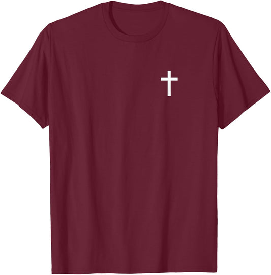Christian Cross for Believer, Simple Christian Faith Cross T-Shirt - T-Shirt | Maroon